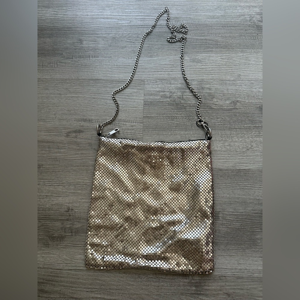 ZaracGlamorous Silver Sequin Crossbody Bag festive party celebration
